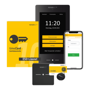 Mobile Zeiterfassung inklusive Zutrittskontrolle per Chipkarte, Transponder oder App
